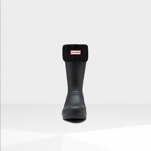 Hunter Black Cable Knitted Cuff Short Boot Socks